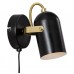 Sieninis šviestuvas Lotus Black/Brass